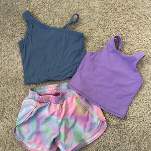 Trendy Tank Tops and Vibrant Shorts Set